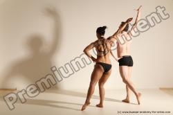 Swimsuit Woman - Man White Athletic Dancing Dynamic poses Academic